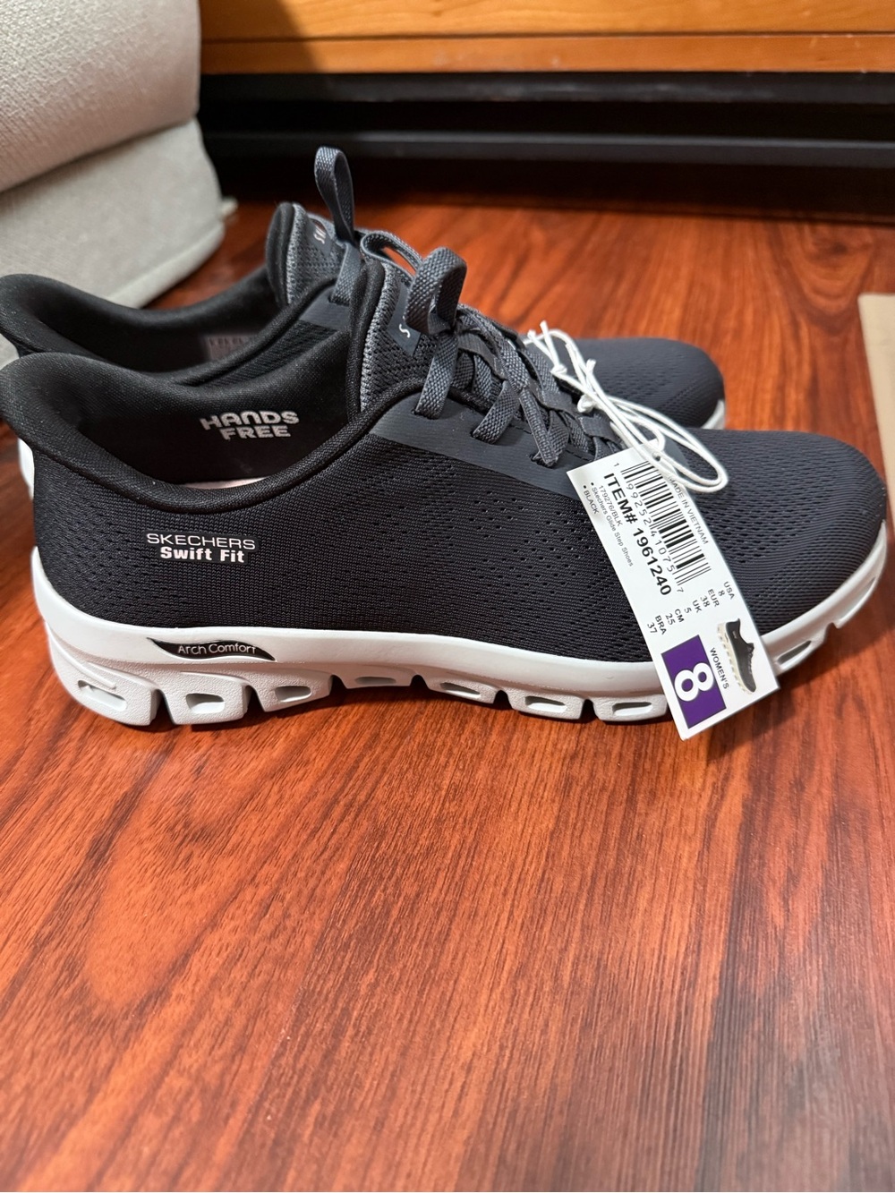Skechers Swift Fit Black and White Athletic Sneakers